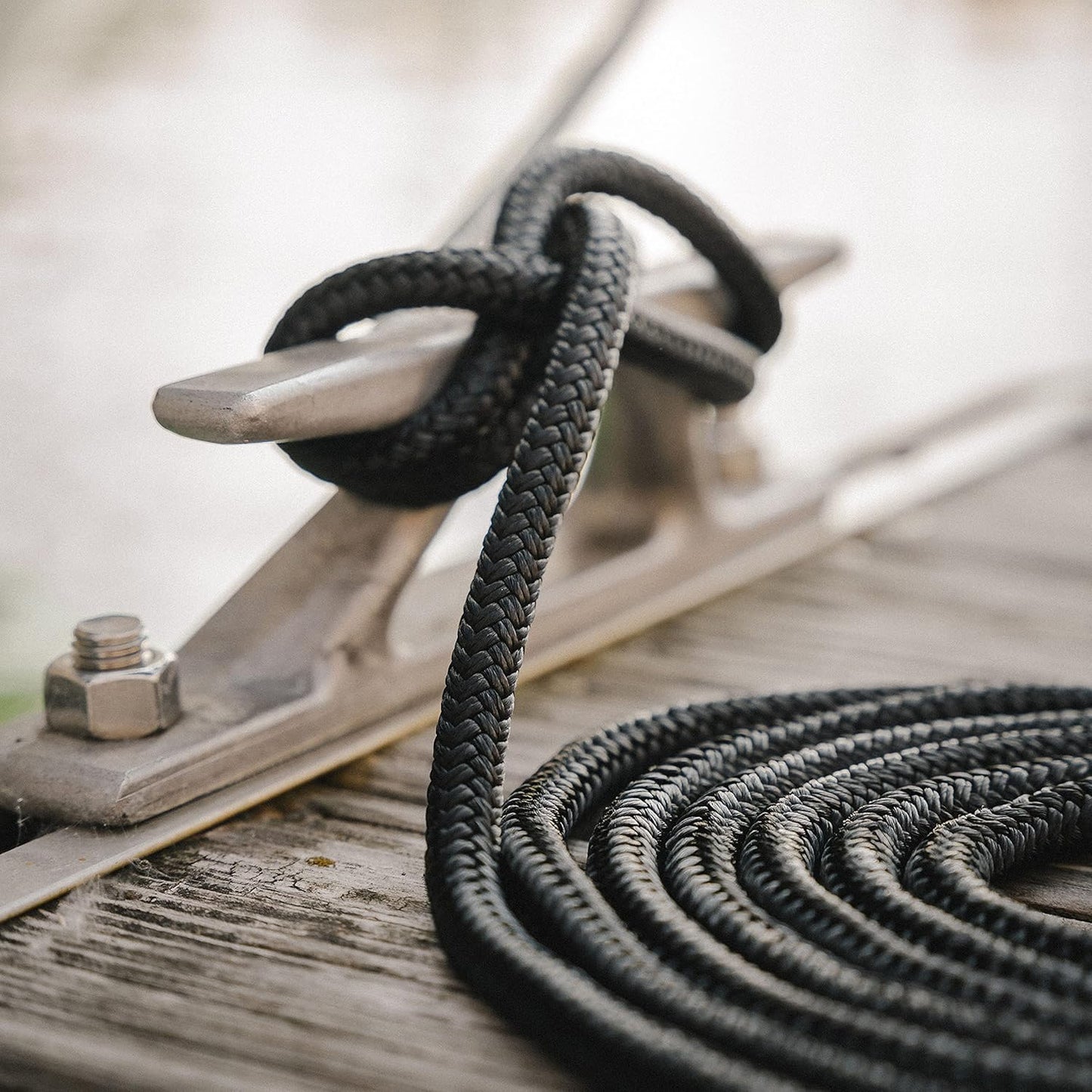 - Double Braided Nylon Dock Line - Boat Rope - Marine and Pontoon Accessories - Braided, Reinforced Boat Ropes and Ties for Docking - Stretch Resistant with 12” Spliced Loop for Mooring