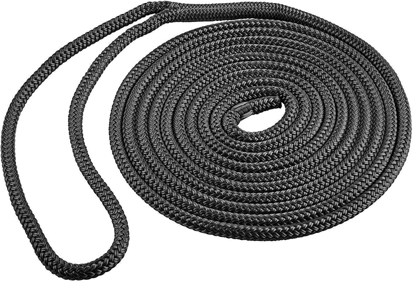- Double Braided Nylon Dock Line - Boat Rope - Marine and Pontoon Accessories - Braided, Reinforced Boat Ropes and Ties for Docking - Stretch Resistant with 12” Spliced Loop for Mooring