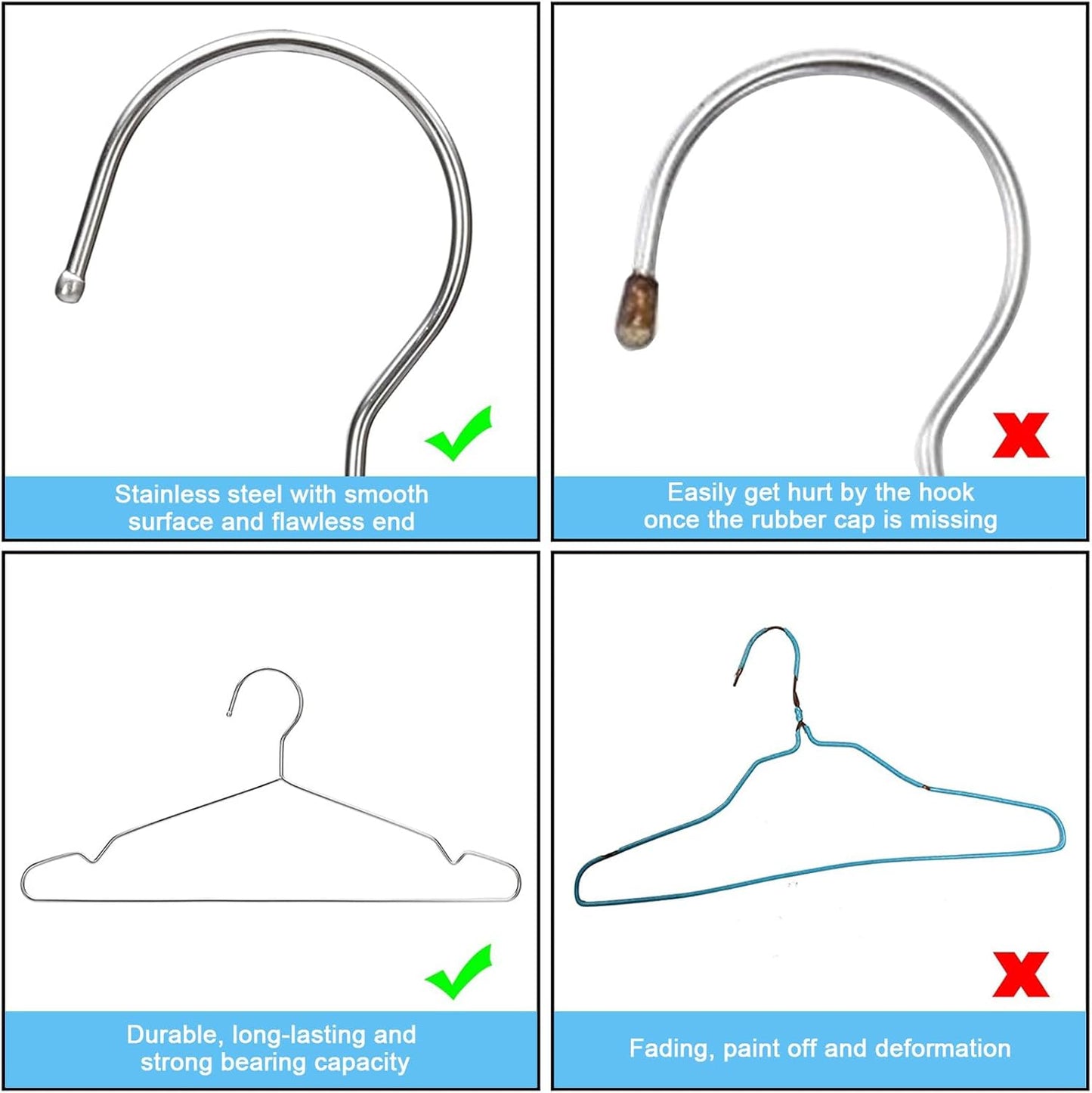 Coat Hangers 40 Pack Clothes Hangers, Metal Hanger Heavy Duty Wire Hangers with Non Slip Notch, Ultra Thin Stainless Steel Hanger Space Saving Clothing 16.5 Inch