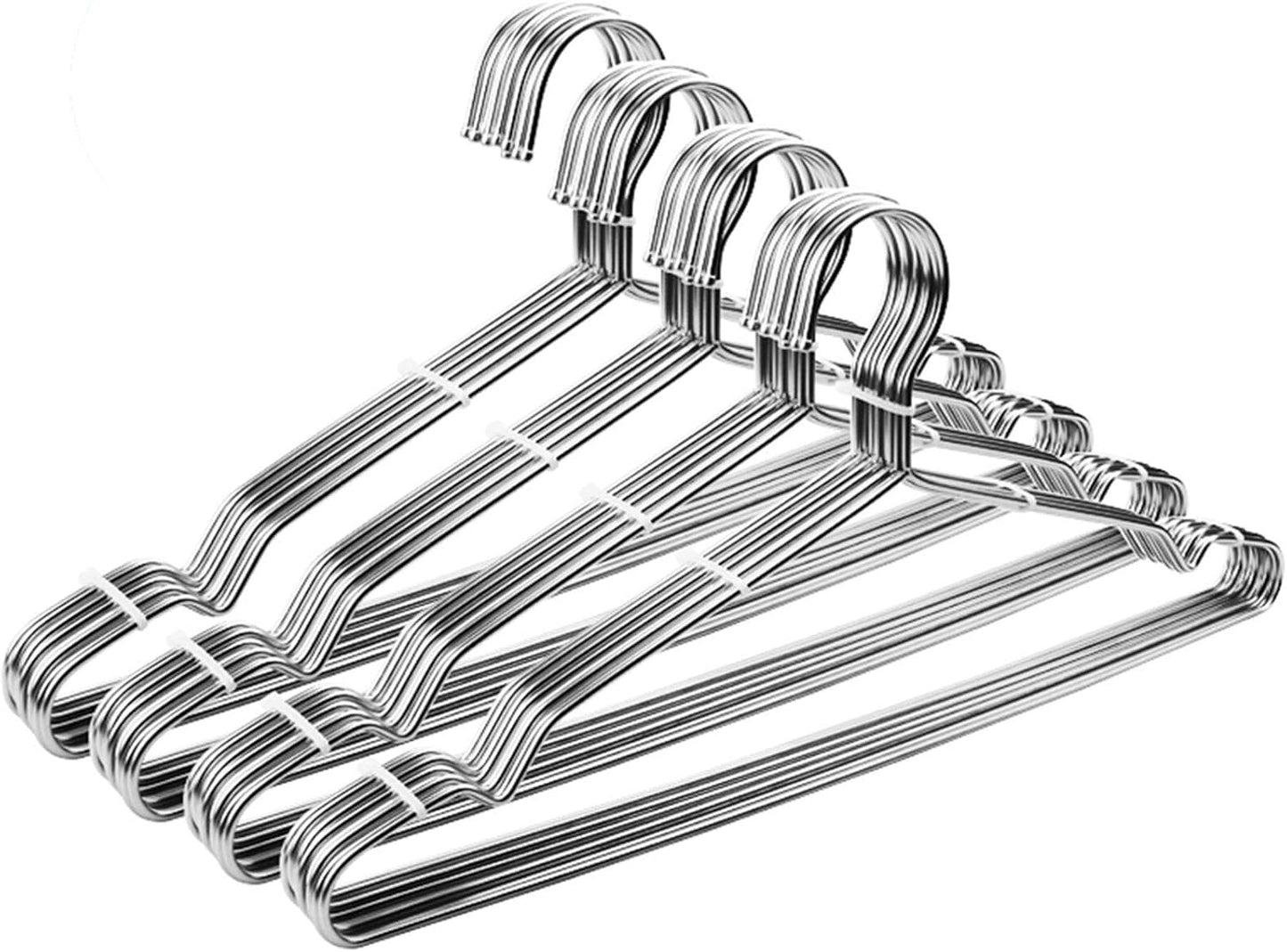 Coat Hangers 40 Pack Clothes Hangers, Metal Hanger Heavy Duty Wire Hangers with Non Slip Notch, Ultra Thin Stainless Steel Hanger Space Saving Clothing 16.5 Inch