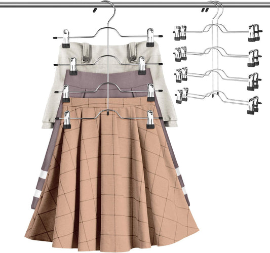 Skirt & Pants Hangers - 4 Tier Space Saving Closet Organizer (3 Pieces)