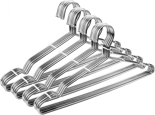 Coat Hangers 40 Pack Clothes Hangers,  Metal Hanger Heavy Duty Wire Hangers with Non Slip Notch, Ultra Thin Stainless Steel Hanger Space Saving Clothing 16.5 Inch