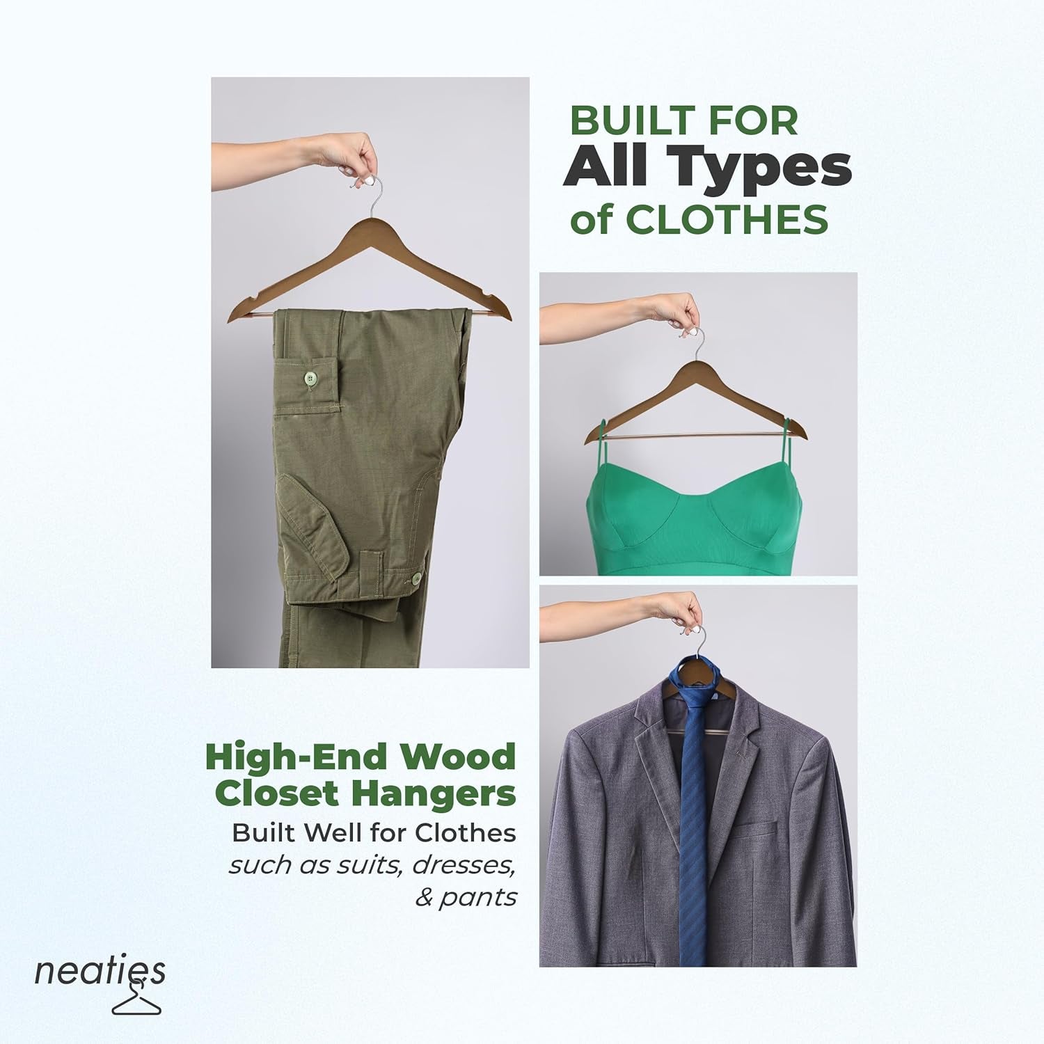 Wood Hangers 24 Pack - Grade a Wooden Hangers Bulk, Anti-Rust Swivel Hook - Non-Slip Smooth Finish - Double Notch Feature - Durable and Stylish Clothes Hangers Wood (Walnut 24 Pack)